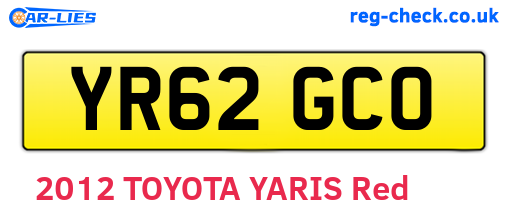YR62GCO are the vehicle registration plates.