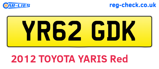 YR62GDK are the vehicle registration plates.