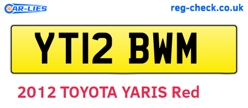 YT12BWM are the vehicle registration plates.