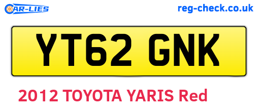 YT62GNK are the vehicle registration plates.