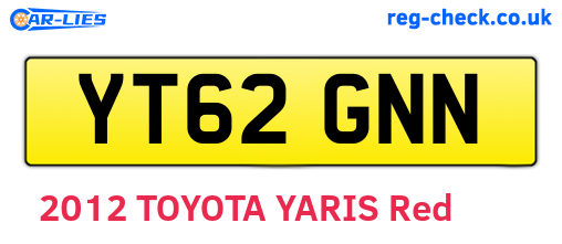 YT62GNN are the vehicle registration plates.