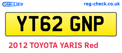 YT62GNP are the vehicle registration plates.