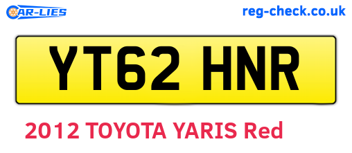 YT62HNR are the vehicle registration plates.
