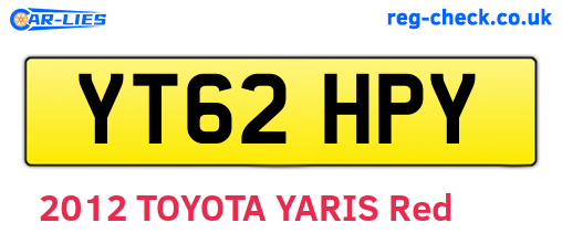 YT62HPY are the vehicle registration plates.