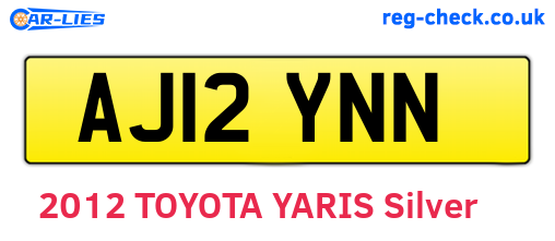 AJ12YNN are the vehicle registration plates.