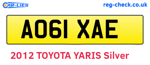 AO61XAE are the vehicle registration plates.