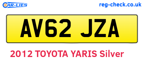 AV62JZA are the vehicle registration plates.