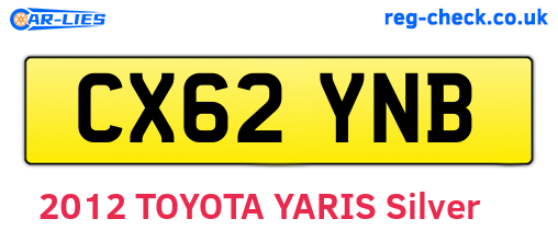 CX62YNB are the vehicle registration plates.