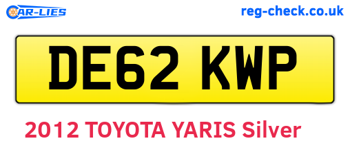DE62KWP are the vehicle registration plates.