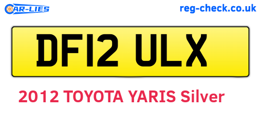 DF12ULX are the vehicle registration plates.