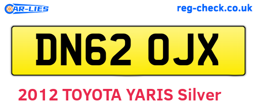 DN62OJX are the vehicle registration plates.