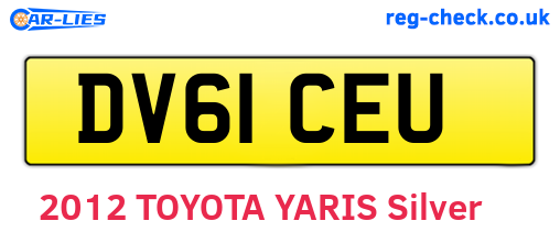 DV61CEU are the vehicle registration plates.