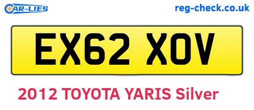 EX62XOV are the vehicle registration plates.