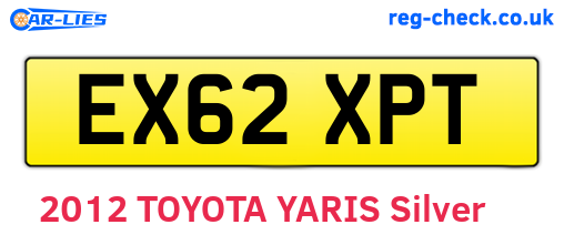 EX62XPT are the vehicle registration plates.
