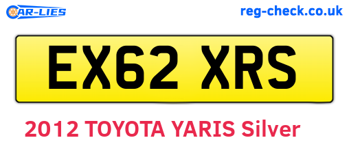 EX62XRS are the vehicle registration plates.