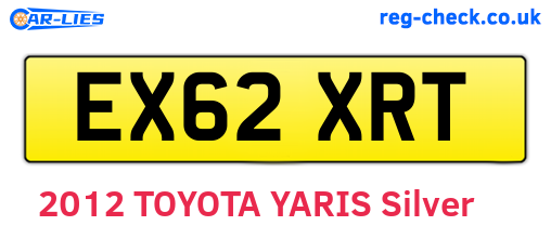 EX62XRT are the vehicle registration plates.