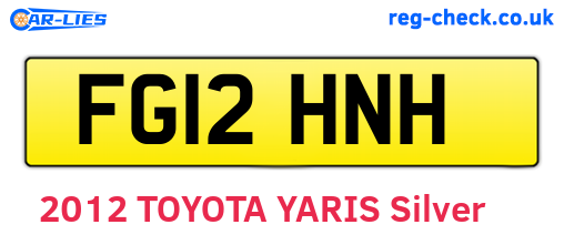FG12HNH are the vehicle registration plates.