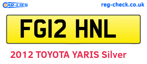 FG12HNL are the vehicle registration plates.