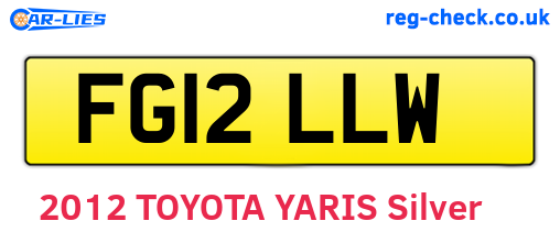 FG12LLW are the vehicle registration plates.