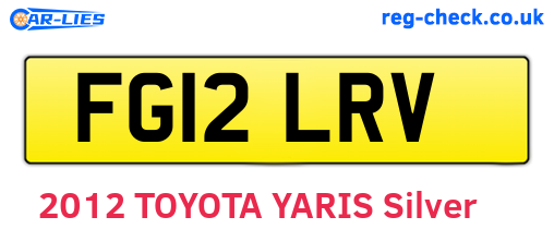 FG12LRV are the vehicle registration plates.