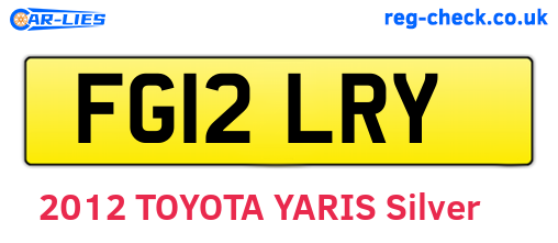 FG12LRY are the vehicle registration plates.