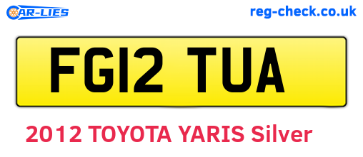 FG12TUA are the vehicle registration plates.