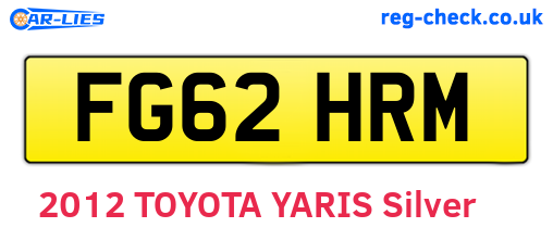 FG62HRM are the vehicle registration plates.