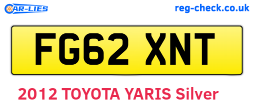 FG62XNT are the vehicle registration plates.