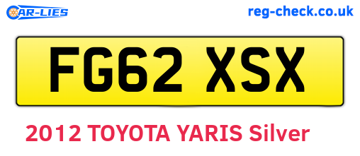 FG62XSX are the vehicle registration plates.