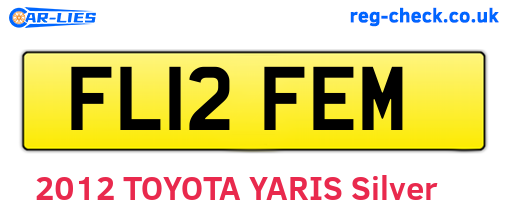FL12FEM are the vehicle registration plates.