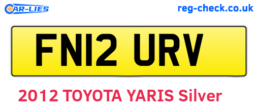 FN12URV are the vehicle registration plates.