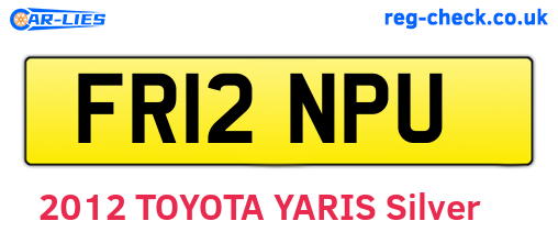 FR12NPU are the vehicle registration plates.