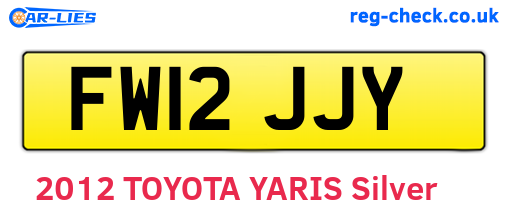 FW12JJY are the vehicle registration plates.