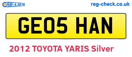 GE05HAN are the vehicle registration plates.