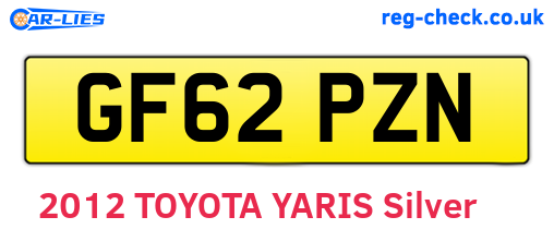 GF62PZN are the vehicle registration plates.