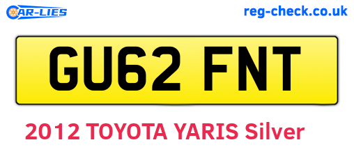 GU62FNT are the vehicle registration plates.