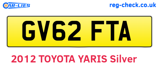 GV62FTA are the vehicle registration plates.