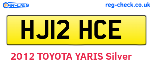 HJ12HCE are the vehicle registration plates.