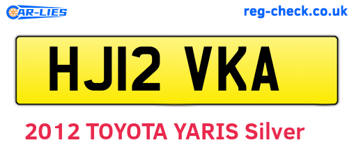 HJ12VKA are the vehicle registration plates.