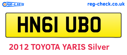 HN61UBO are the vehicle registration plates.