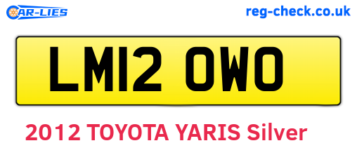LM12OWO are the vehicle registration plates.