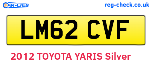 LM62CVF are the vehicle registration plates.