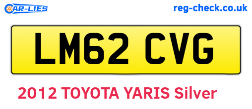 LM62CVG are the vehicle registration plates.