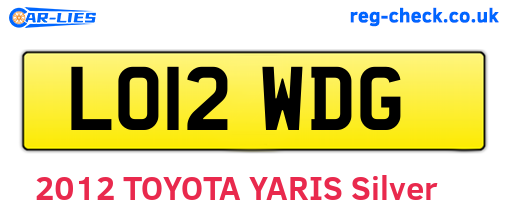 LO12WDG are the vehicle registration plates.