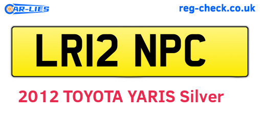 LR12NPC are the vehicle registration plates.