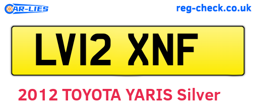 LV12XNF are the vehicle registration plates.