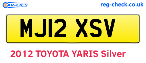 MJ12XSV are the vehicle registration plates.
