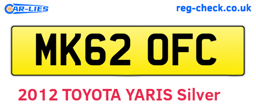 MK62OFC are the vehicle registration plates.
