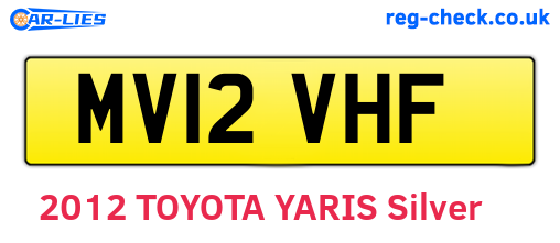 MV12VHF are the vehicle registration plates.