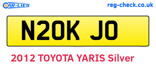 N20KJO are the vehicle registration plates.
